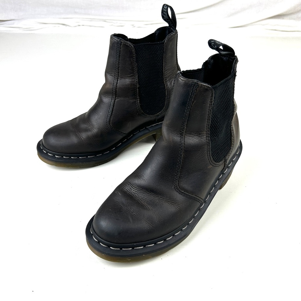 Dr. Martens Cadence Chelsea Womens 7 Dark Brown Oiled Leather Ankle Boots - Picture 2 of 6